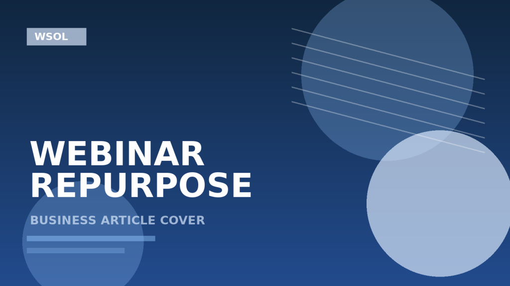Repurposing ל-Webinars: איך הופכים וובינרים לנכסי SEO במקום לארכיון וידאו שאף אחד לא מגיע אליו